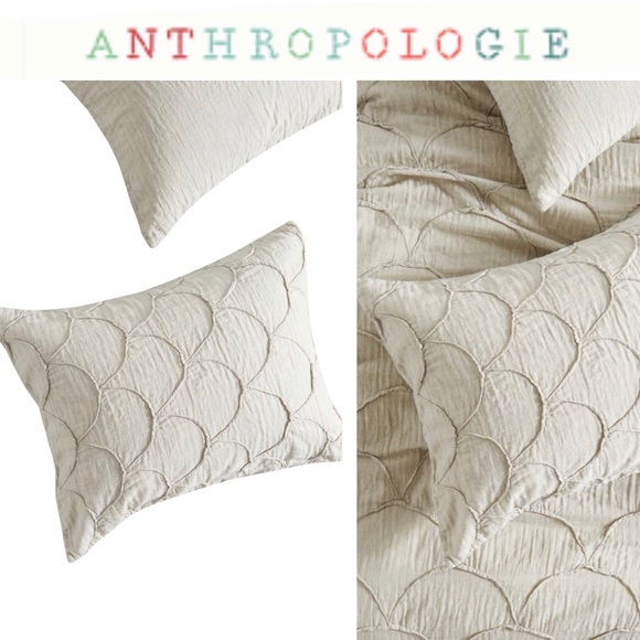 Anthropologie Bedding Riji Pillow Gray Shams Set Of 2 New Poshmark